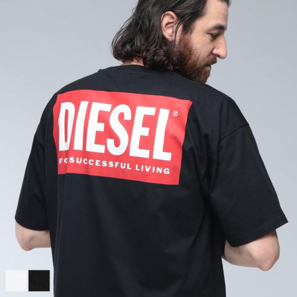 ディーゼル Tシャツ メンズ DIESEL ロゴ バックロゴ プリント クルーネック コットン 半袖 Tシャツ DSA200360EPCA ブランド