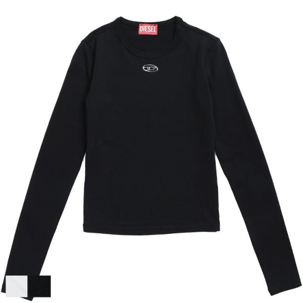 新品タグ付き ディーゼル　DIESEL ロンＴ　カットソー￼ 長袖　黒 DIESEL（ディーゼル） ロンT レディース ロゴ オーバルD クルーネック