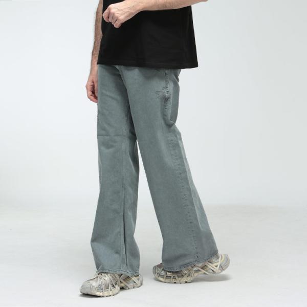 ディーゼル デニムパンツ メンズ DIESEL ロゴ ダメージ加工 ボタンフライ デニム パンツ D-RISE DSA0637009N26 ブランド ボトムス グレー