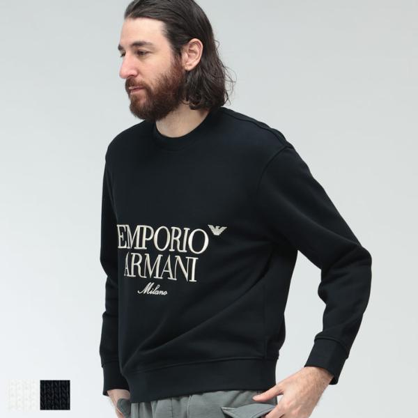 エンポリオアルマーニ スウェット メンズ EMPORIO ARMANI ロゴ刺繍 クルーネック スウェット トレーナー EAM5198AF13713 ブランド トップス