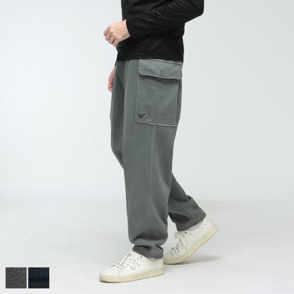 エンポリオアルマーニ スウェットパンツ メンズ EMPORIO ARMANI ロゴ 裏毛 ウエストコード スウェット カーゴパンツ EAM4864AF13713 ブランド