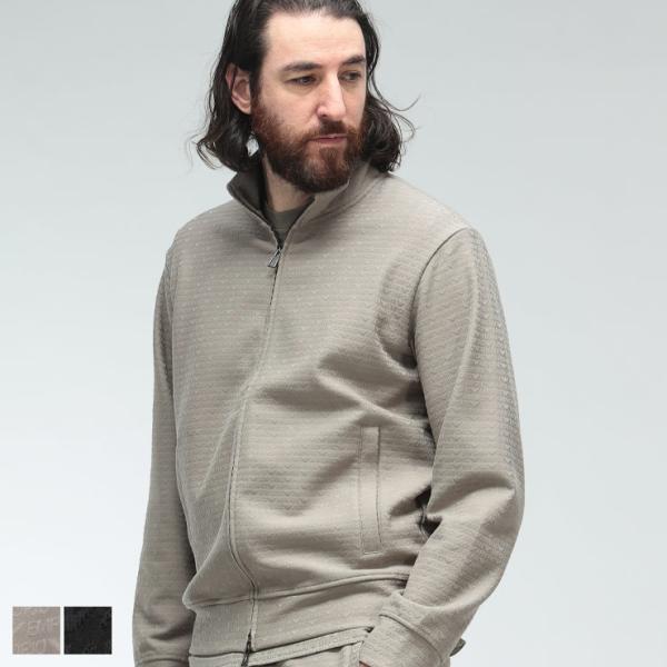 エンポリオアルマーニ トラックジャケット メンズ EMPORIO ARMANI 総ロゴ ジャガード フルジップ トラック ジャケット EAM4534AF13700 ブランド