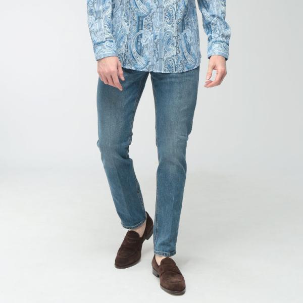 エンポリオアルマーニ メンズ デニムパンツ EMPORIO ARMANI ロゴ ウォッシュ ジップフライ デニム パンツ ジーンズ SLIMFIT EAEM121AF22245