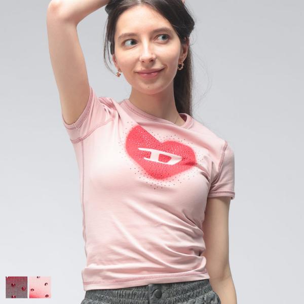 新品未使用 DIESEL ディーゼル ハートプリント クロップド丈 Tシャツ S zen_7537218588