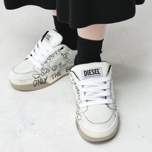 ディーゼル レディース スニーカー DIESEL D-OLLIE グラフィックプリント シューズ DSLY03795P7484 ブランド 靴 ローカット 厚底スニーカー