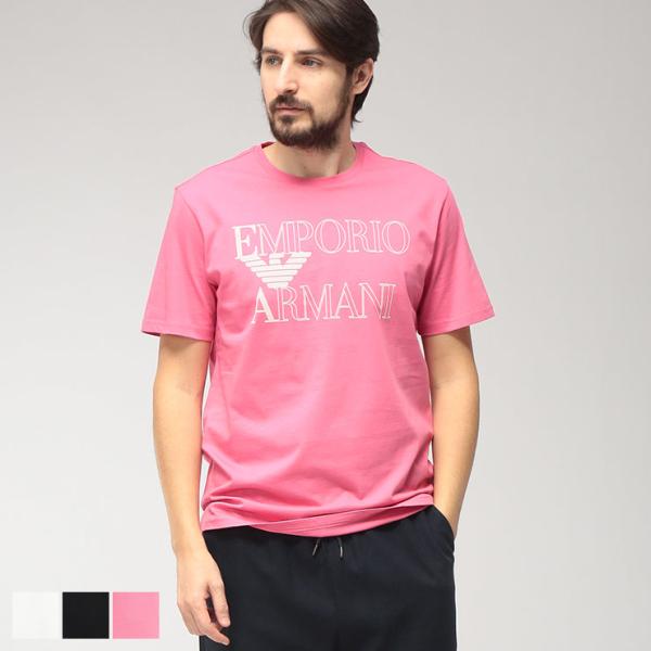 エンポリオアルマーニ EMPORIO ARMANI メンズ Tシャツ 半袖 ボールドロゴ クルーネック カットソー EASEM574AF20434 ブランド トップス コットン プリント