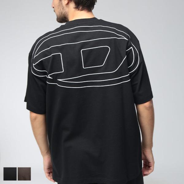 ディーゼル メンズ Tシャツ DIESEL 半袖 オーバルD 刺繍 クルーネック ショートスリーブ カットソー DSA113020HGAM ブランド トップス