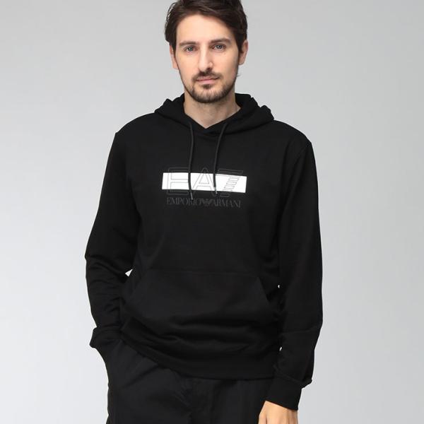 エンポリオアルマーニ メンズ パーカーEMPORIO ARMANI  EC限定 EA7 ロゴプリント スウェット プルオーバー パーカー EA7M2420AF13512 ブランド トップス