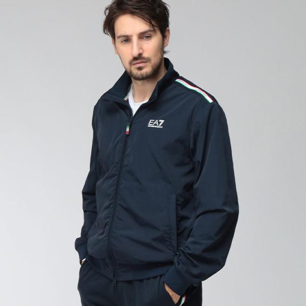 エンポリオアルマーニ メンズ ナイロンジャケット EMPORIO ARMANI EC限定 EA7 裏フリース バックプリント ブルゾン EA7M1868AF13190 ブランド アウター