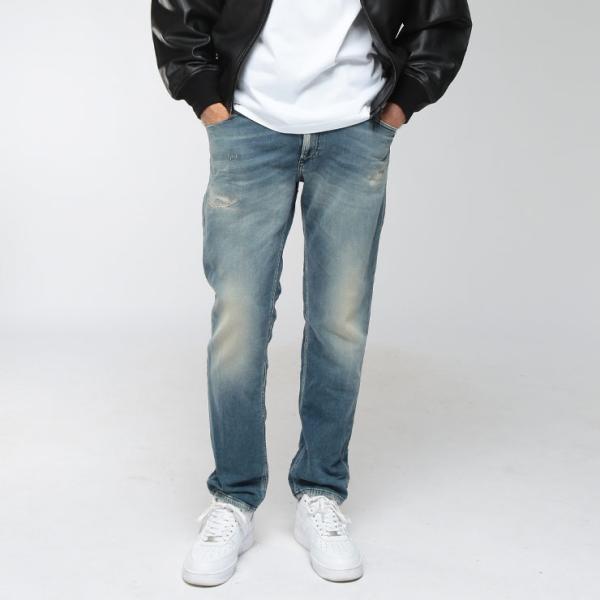 ディーゼル メンズ デニムパンツ DIESEL ダメージ加工 ウエストコード ジップフライ ジョグジーンズ D-KROOLEY-BJOGG DSA14847068WW ブランド ボトムス