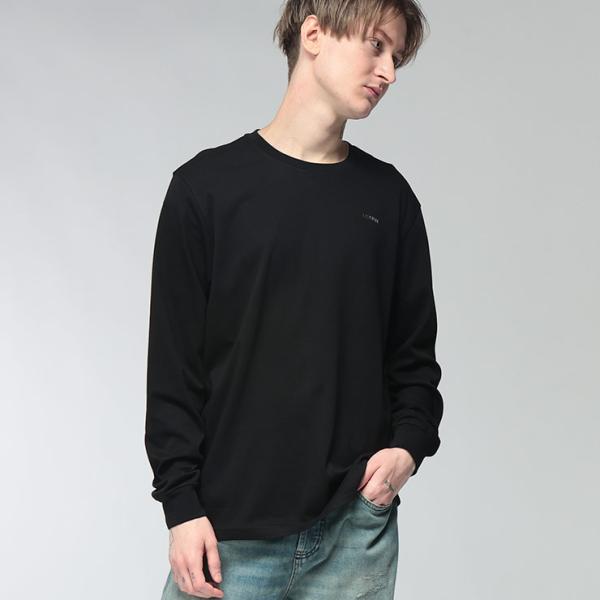 ディーゼル メンズ Tシャツ DIESEL 長袖 メタルプレート クルーネック カットソー DSA230250AIJU ブランド トップス ロンT シンプル コットン