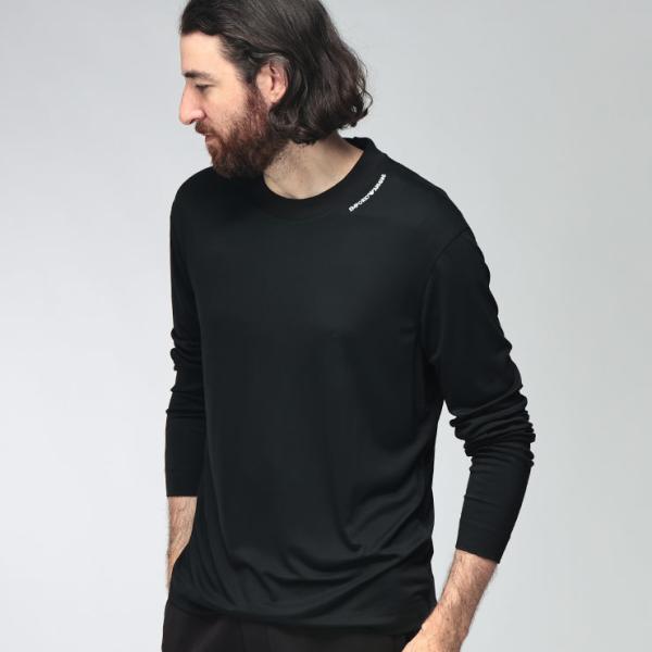 エンポリオアルマーニ メンズ Tシャツ EMPORIO ARMANI 長袖 シルク混 ミニロゴ刺繍 クルーネック カットソー EAEM6771AF13721 ブランド トップス