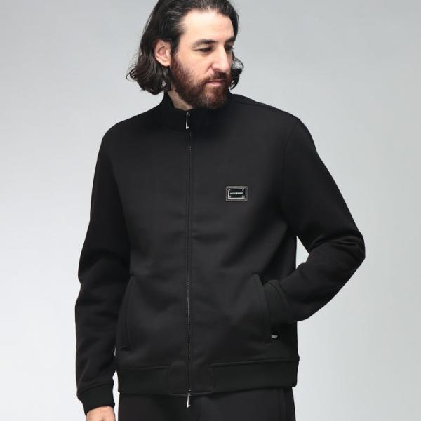 エンポリオアルマーニ メンズ トラックジャケット EMPORIO ARMANI プレートロゴ フルジップ スウェット ジャケット EAEM6821AF17545 ブランド アウター
