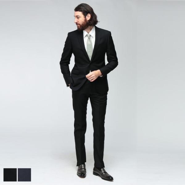 エンポリオアルマーニ EMPORIO ARMANI メンズ スーツ セットアップ ウールサージ 無地 シングル2ツ釦 ノータック EAEM0098TE22930