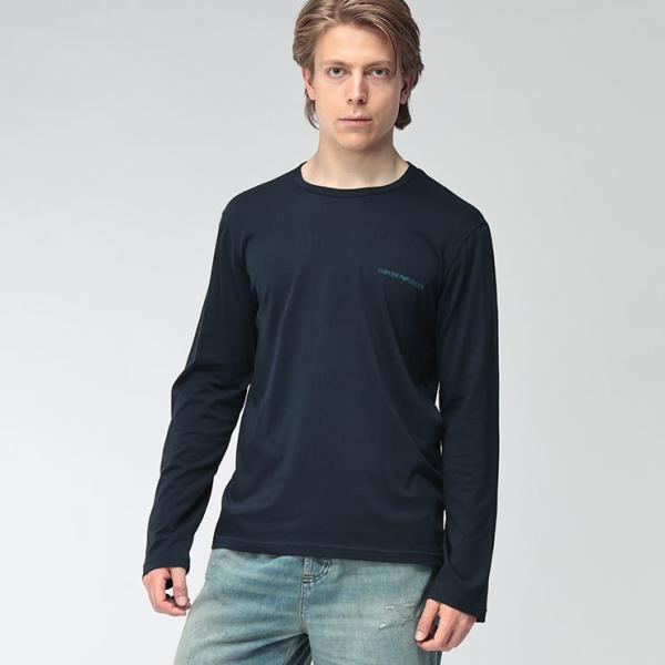 エンポリオアルマーニ EMPORIO ARMANI メンズ Ｔシャツ 長袖 胸ロゴプリント クルーネック ロングスリーブ EAU382AF25022