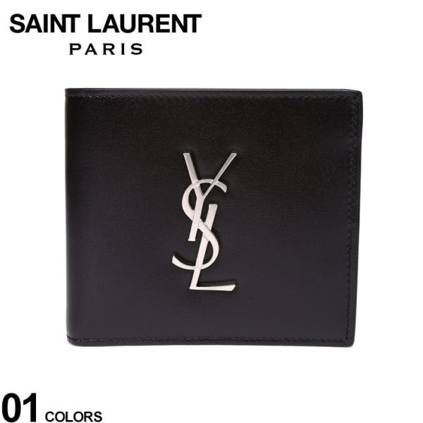 サンローラン メンズ 財布 Saint Laurent ブランド 二つ折り 財布 折り 