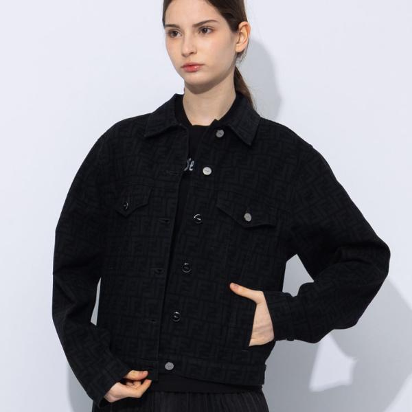 FENDI（フェンディ） デニムジャケット レディース ロゴプリント フル