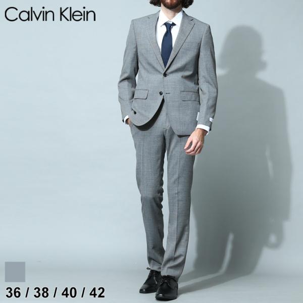 カルバンクライン メンズ スーツ Calvin Klein ブランド ジャケット スラックス 背広 千鳥柄 シングル SLIMFIT  CKMABRY5UZ0629