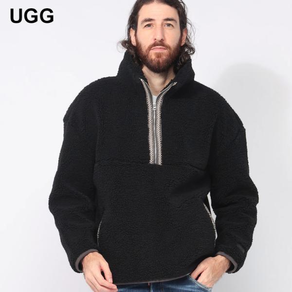 UGG（アグ） 裏フリース ハーフジップ ボアジャケット メンズ braid