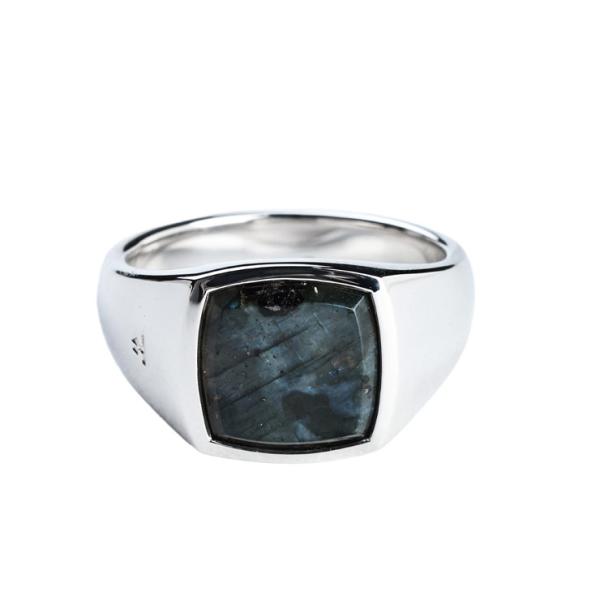 トム・ウッド レディース リング TOM WOOD Kay Ring Black Larvikite ブラックラルビカイト シグネットリング TWL101486 ブランド 指輪