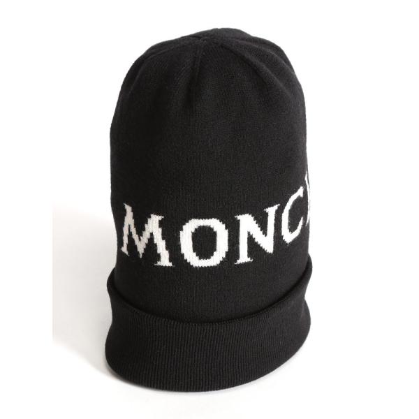 モンクレール ニットキャップ Moncler ロゴ ウール ニット帽 ブランド