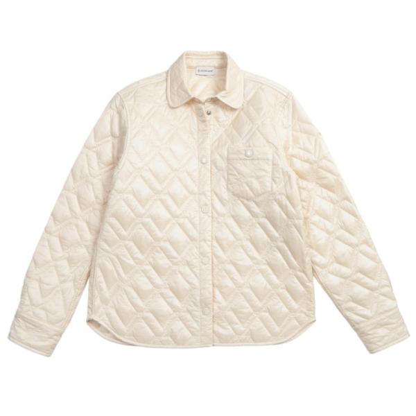 美品　MONCLER フード付きホワイトジャケット　ブルゾン　マウンテンパーカー MONCLER（モンクレール） レディース ジャケット ロゴ キルティング