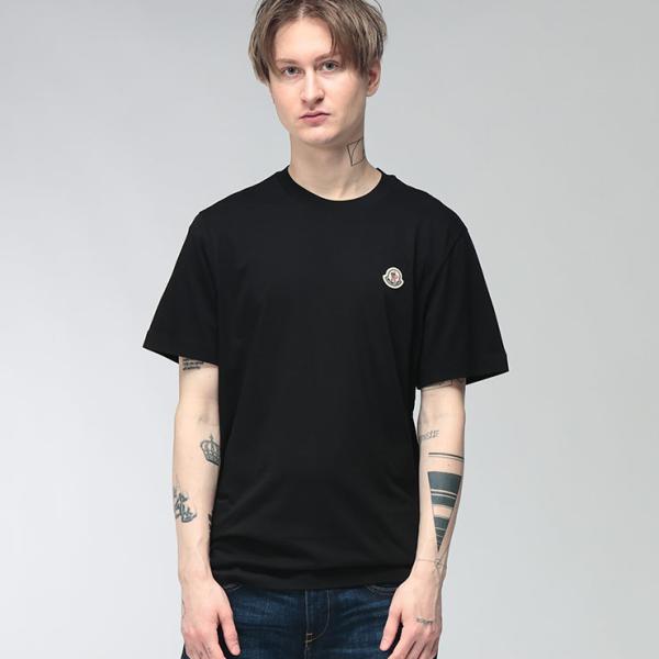 モンクレール メンズ Tシャツ MONCLER 半袖 ワンポイント ロゴ クルーネック カットソー MC8C00042829H8 ブランド トップス シンプル コットン
