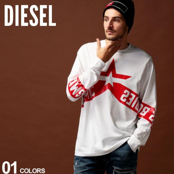スター Tシャツ ロンt Tシャツ カットソー ロゴ Diesel プリント Dssy8bpati クルーネック ディーゼル Dssy8bpati Tシャツ トップス 長袖 ブランド メンズ カットソー ゼンオンライン