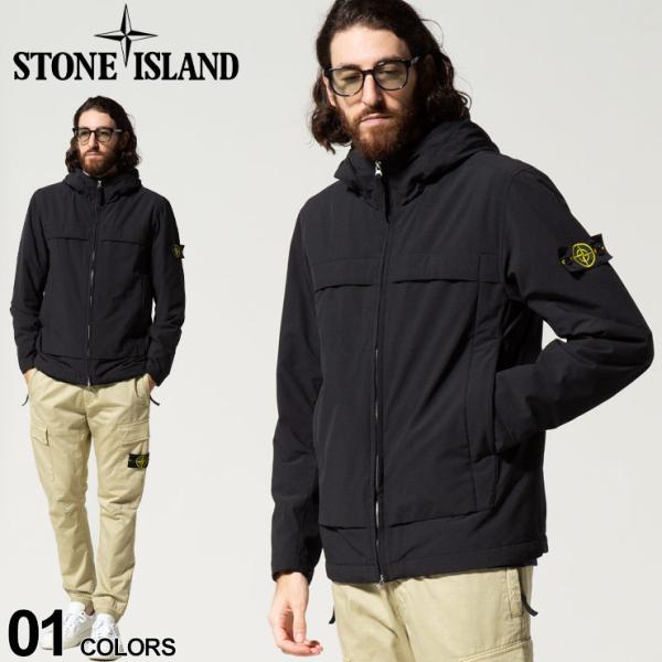 ストーンアイランド メンズ STONE ISLAND 袖ロゴ フード ソフトシェル