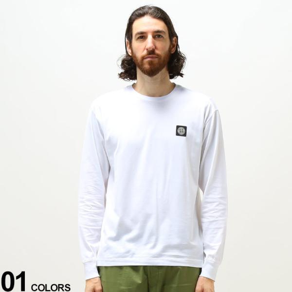 ストーンアイランド メンズ Tシャツ 長袖 STONE ISLAND ワンポイント クルーネック ブランド SI761522713