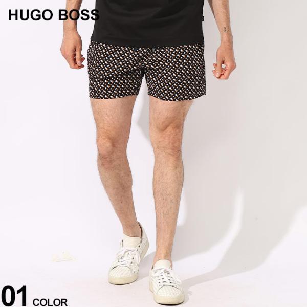 HUGO BOSS (ヒューゴボス) BEACH モノグラム総柄 速乾 メッシュ