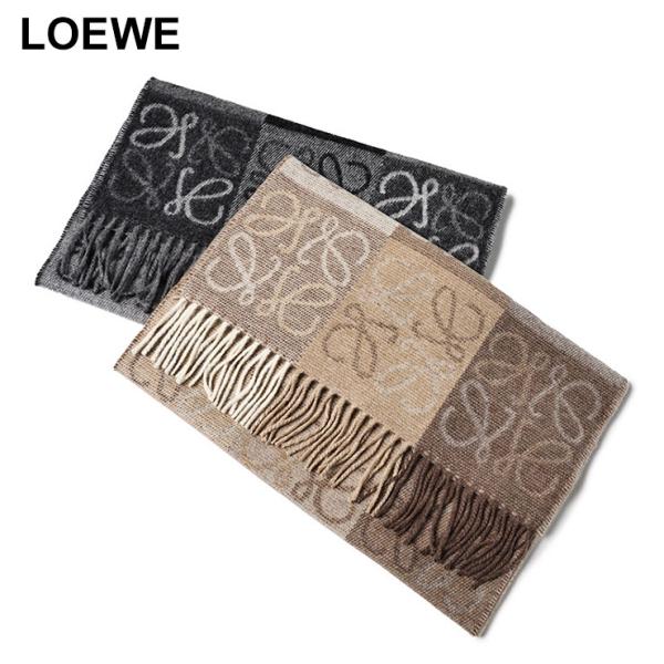 LOEWE (ロエベ) ウール＆カシミヤ マフラー LELF810487X17 LOEWE (ロエベ) ウール＆カシミヤ アナグラム チェッカーボード