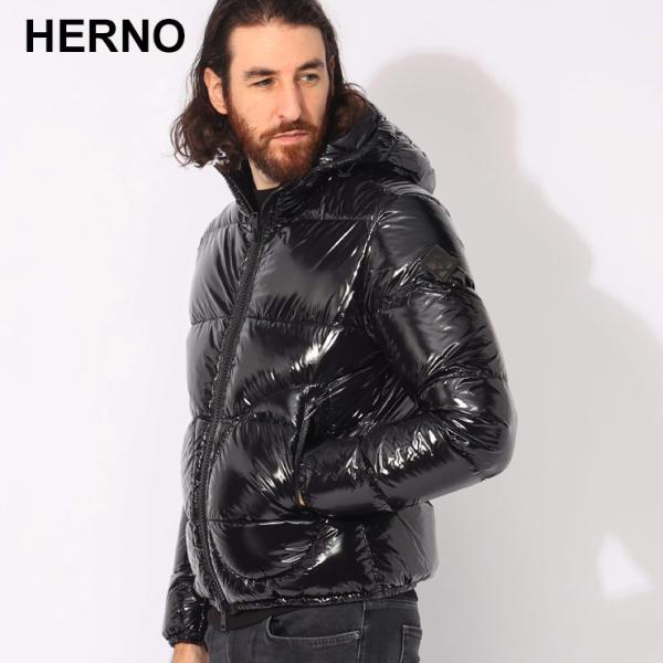 Herno ダウンジャケット サイズ44 フード付き HERNO（ヘルノ） フード フルジップ ダウンジャケット メンズ GLOSSY