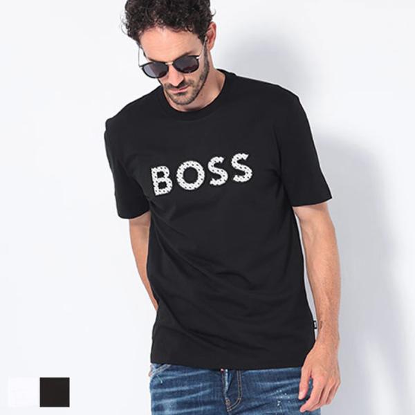 HUGO BOSS ロゴ Tシャツ 半袖 丸首 ヒューゴボス】 Tシャツ トップス フロントロゴ 半袖 丸首