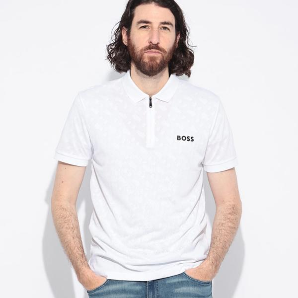 HUGO BOSS ヒューゴ ハーフジップ ポロシャツ パフォーマンスライン HUGO BOSS (ヒューゴボス) メンズ ポロシャツ 半袖 ハーフジップ