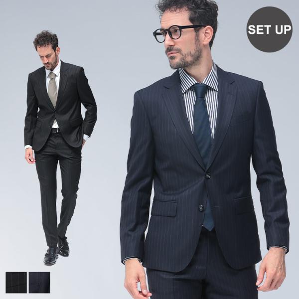 ヒューゴボス スーツ HUGO BOSS メンズ スリムフィット シングル二つ釦 ノータック ビジネススーツ GUABELLOストライプ SLIM FIT HBHG10272944