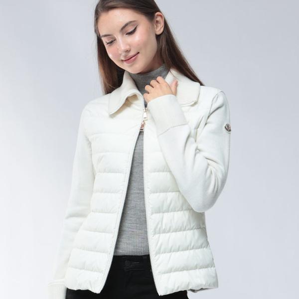 MONCLER（モンクレール） ニット切り替え フルジップ 襟付き ダウン
