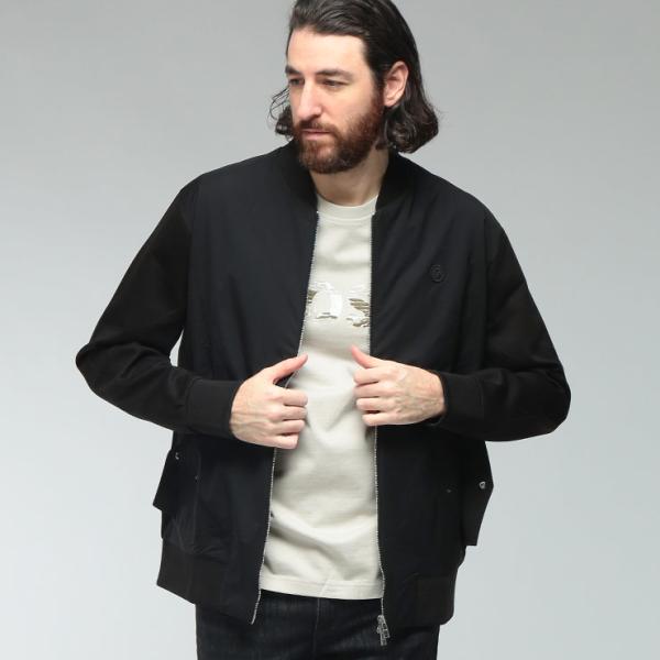 ヒューゴボス メンズ ブルゾン HUGO BOSS ロゴ ワンポイント 切り替え フルジップ 中綿 ジャケット HB50557853 ブランド アウター ブラック
