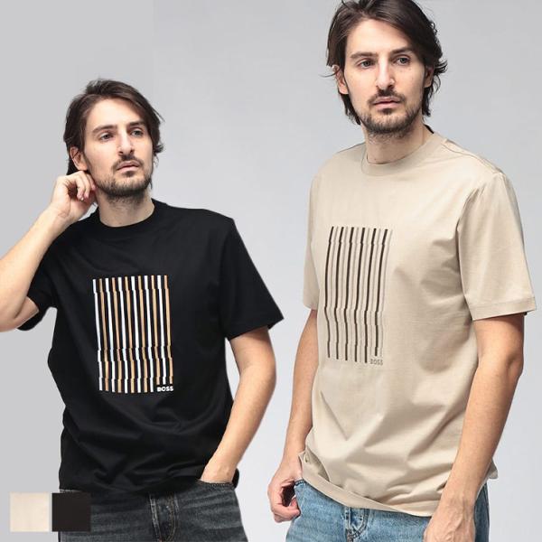 ヒューゴボス HUGO BOSS メンズ Tシャツ 半袖 HB50560466Sフロントデザイン クルーネック カットソー ブランド トップス コットン 刺繍 春 夏