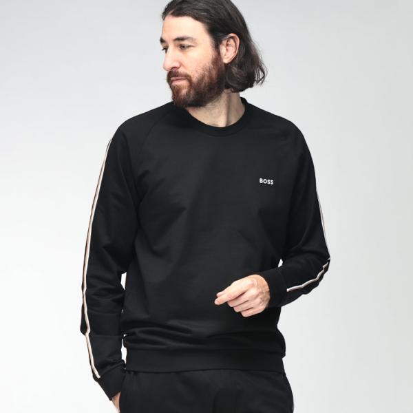 ヒューゴボス メンズ トレーナー HUGO BOSS 長袖 ミニロゴ ライン クルーネック プルオーバー HBU50566972 ブランド トップス スウェット 秋 冬