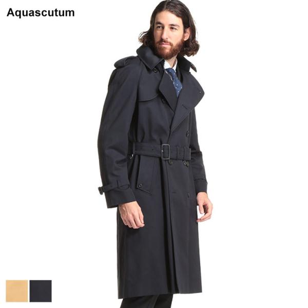 アクアスキュータム メンズ コート Aquascutum コットン ギャバジン クラブチェック ダブル トレンチコート BOGART ボガート  ブランド AQBOGART :7672200973:ゼンオンライン 通販 