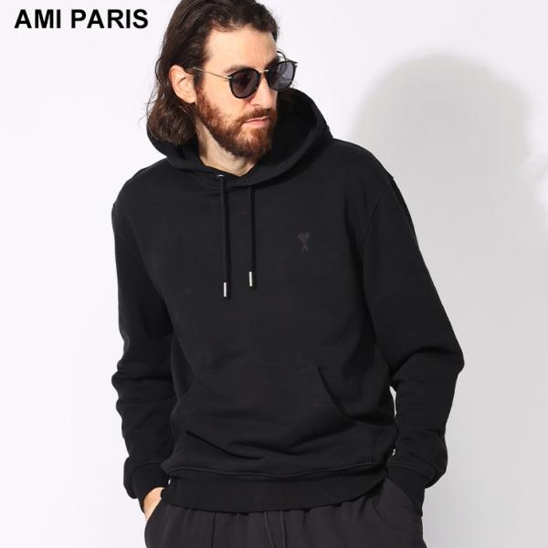 ♣️ami Alexandre Mattiussi ウールパーカー アミパリ AMI Alexandre Mattiussi PARIS (アミパリス ) 裏起毛 胸ロゴ