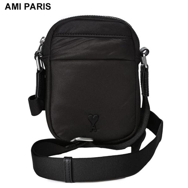 【AMI PARIS】Spazzo ミニバケットバッグ ブラック 正規品 ブラック レザー Paris Paris ミニ バケットバッグ ブラック