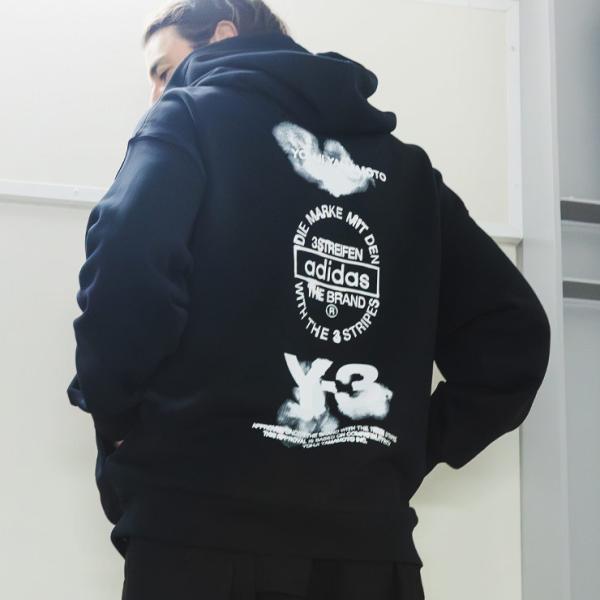 Y-3 ワイスリー メンズ バックロゴ プルオーバー パーカー GRAPHIC