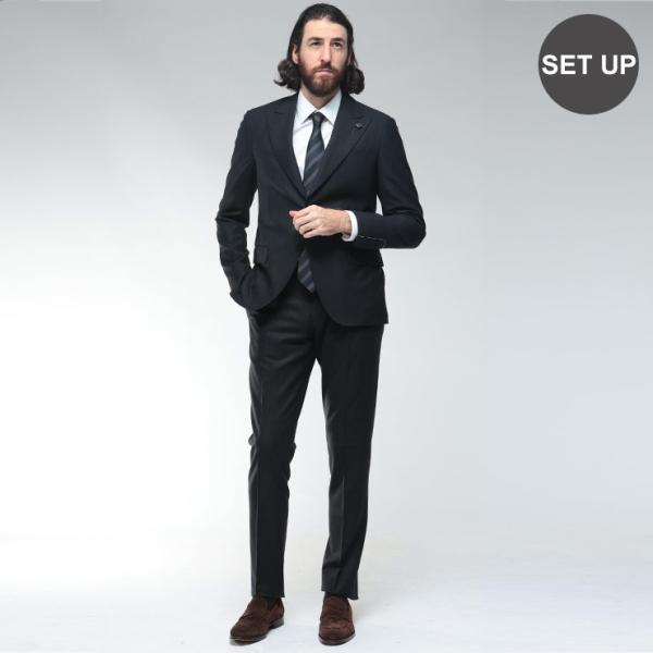 LARDINI 現行 メンズスーツ ネイビー 42 アンコン ラルディーニ