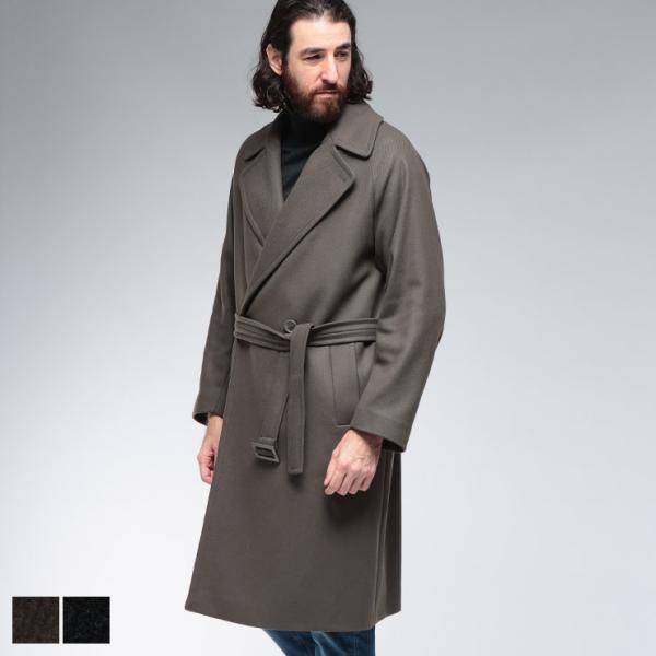 hevo HEVO<イーヴォ>Men's BRINDISI HEVO（イーヴォ） メンズ アウター ベルト付き ダブルブレストコート