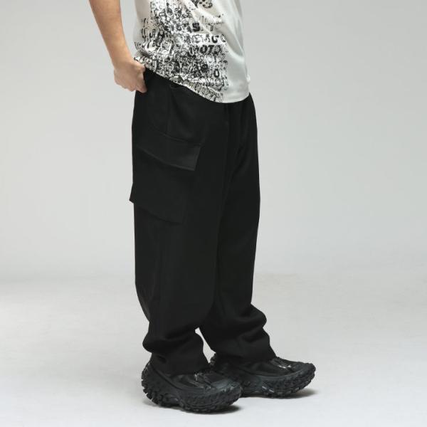 Y-3 カーゴパンツ ワークパンツ ダークグレー サイズL ワイスリー メンズ パンツ Y-3 ウエストコード ポケット ワイド カーゴ