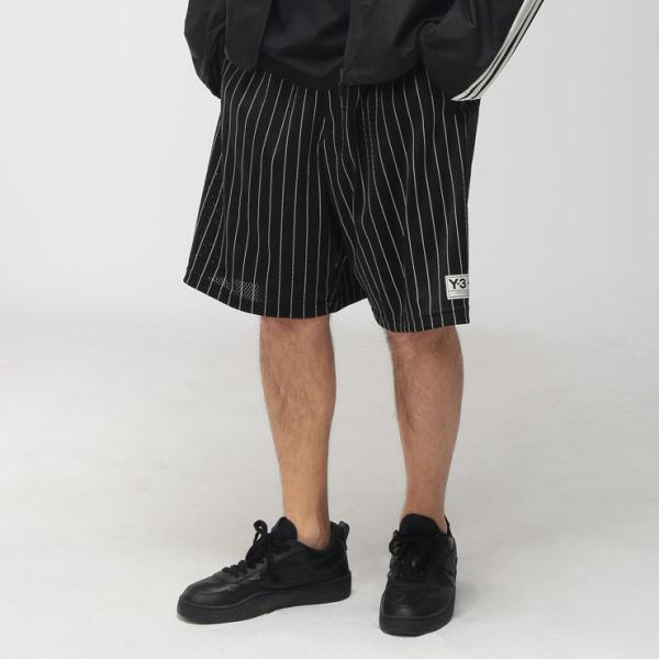 Y-3 ワイスリー メンズ ショートパンツ メッシュ ストライプ ショーツ