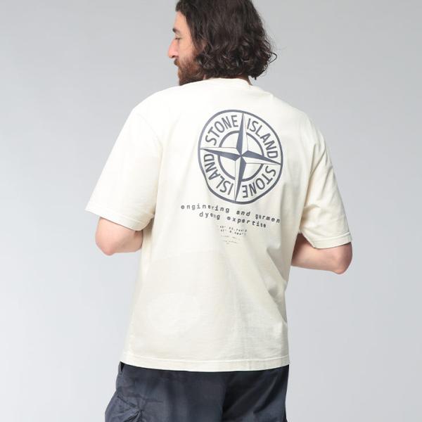 ストーンアイランド STONE ISLAND メンズ Tシャツ 半袖 SI2100002S0365バックプリント クルーネック コットンジャージー WHIRLWIND TYPE PRINT ブランド