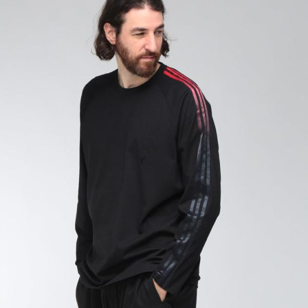ワイスリー メンズ Tシャツ Y-3 長袖 グラデーション3ストライプ オーバーシルエット ロングスリーブ カットソー OVS GRD 3S LS T Y3KQ8586 ブランド トップス